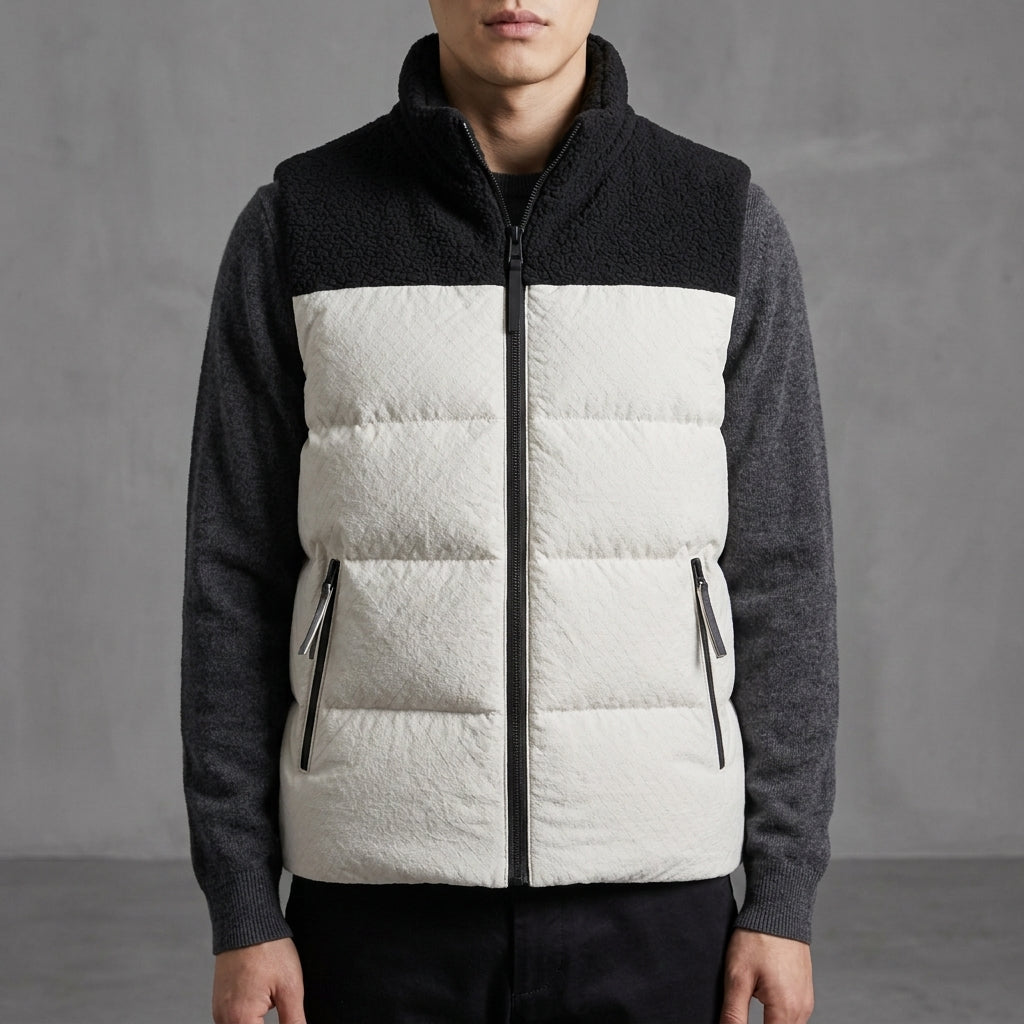 Figueres Quilted Two-Tone Puffer Vest