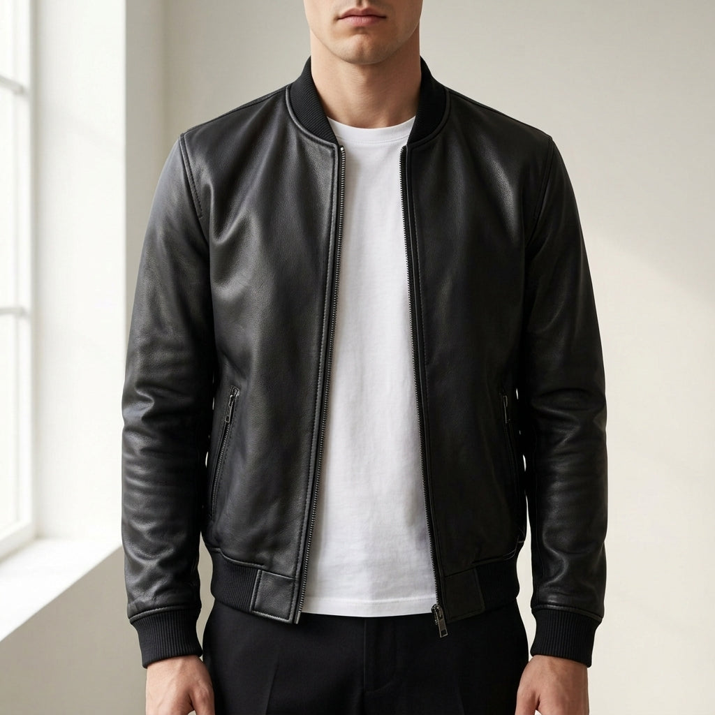 Ostuni Carter Leather Bomber Jacket