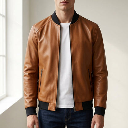Ostuni Carter Leather Bomber Jacket
