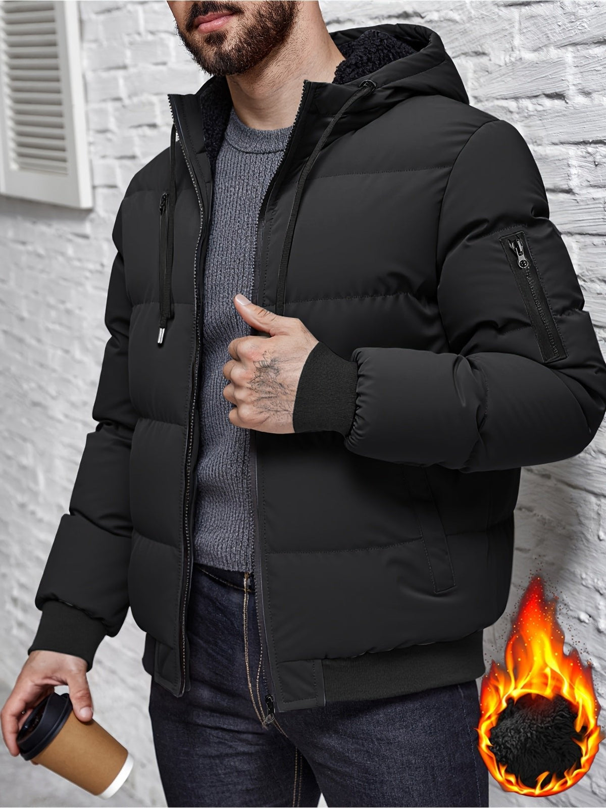 Lukas | Winter Hooded Puffer Jacket with Soft Padding