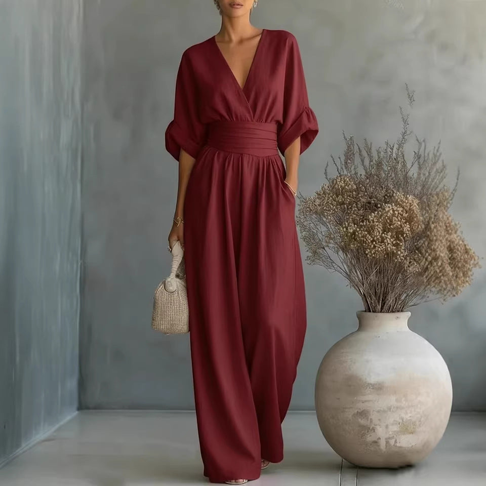 Sophia | Wide-Leg Linen Jumpsuit For Women