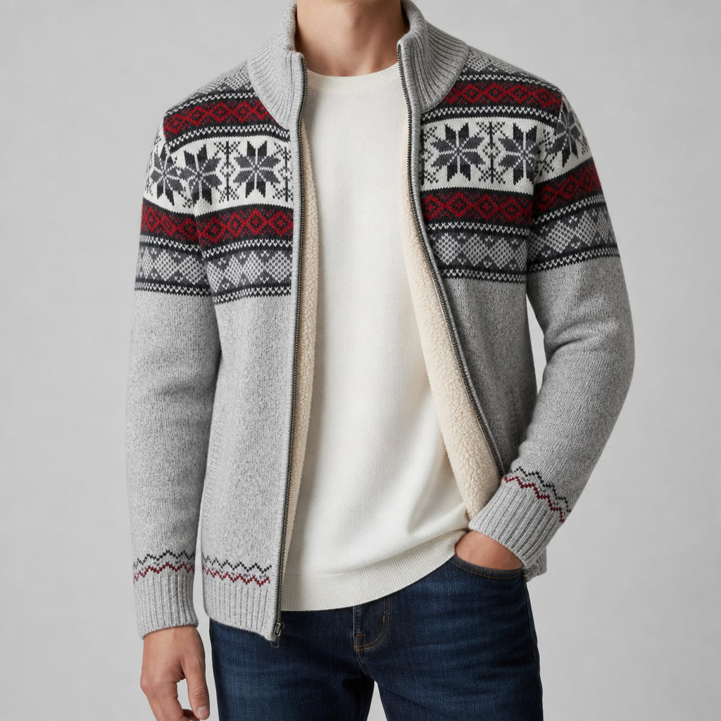 Obidos Nordic Fleece-Lined Cardigan