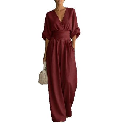 Sophia | Wide-Leg Linen Jumpsuit For Women