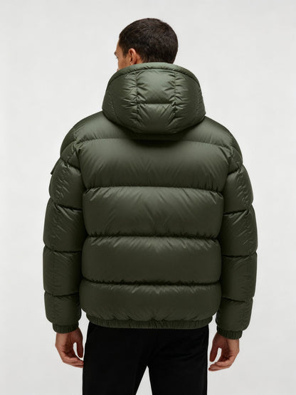 Alexander | Modern Puffer Jacket with Adjustable Hood and High Collar