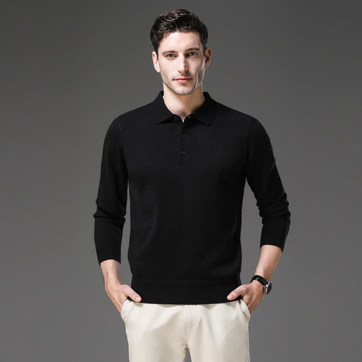 Daniel | Premium Cashmere Polo Knit Sweater
