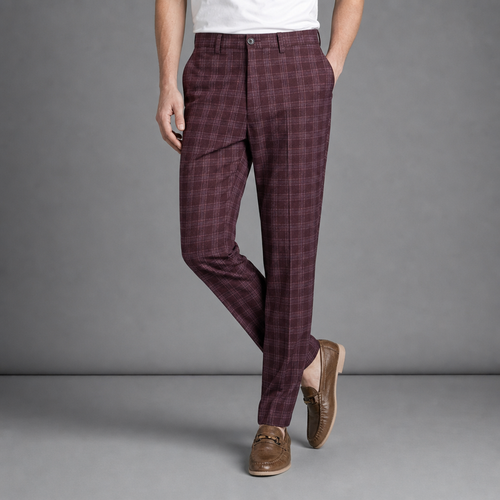 Cartagena Plaid Tapered Trousers