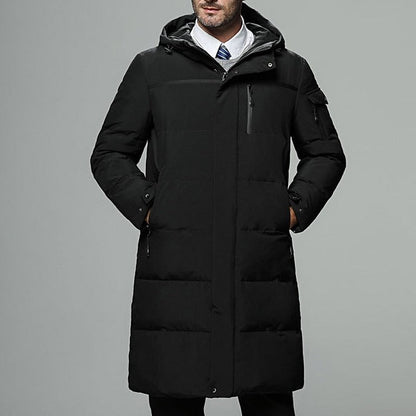 Ethan | Extra-Long Hooded Puffer Jacket with Wraparound Padding