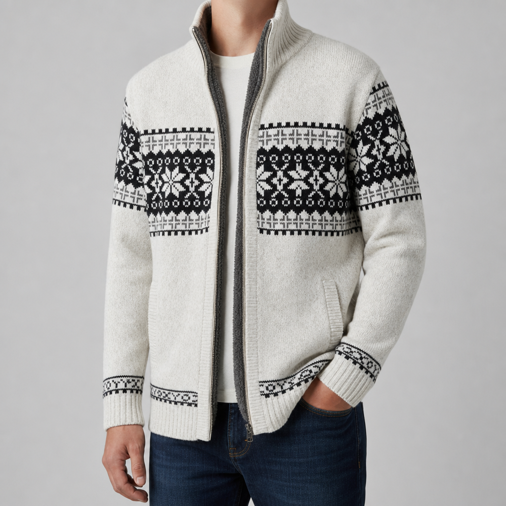 Obidos Nordic Fleece-Lined Cardigan