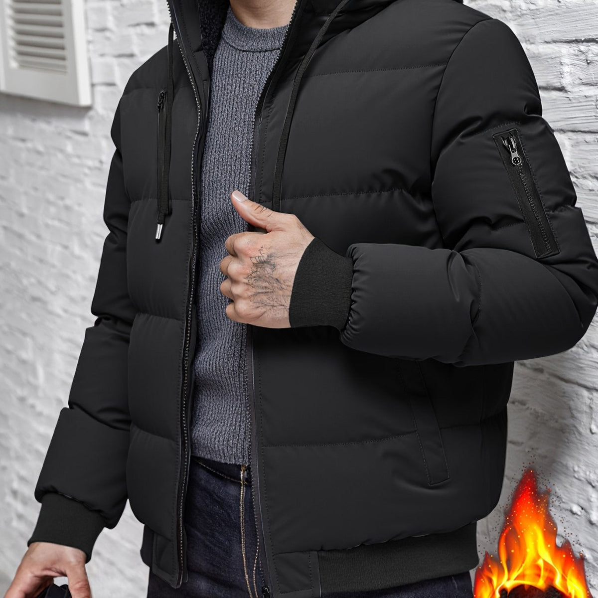 Lukas | Winter Hooded Puffer Jacket with Soft Padding