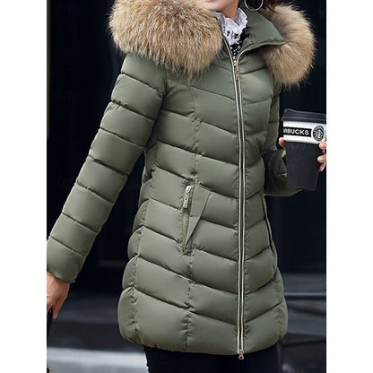 Aurora | Winter Puffer Jacket with Hood and Shaped Waist