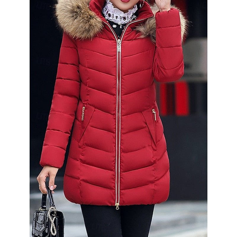 Aurora | Winter Puffer Jacket with Hood and Shaped Waist
