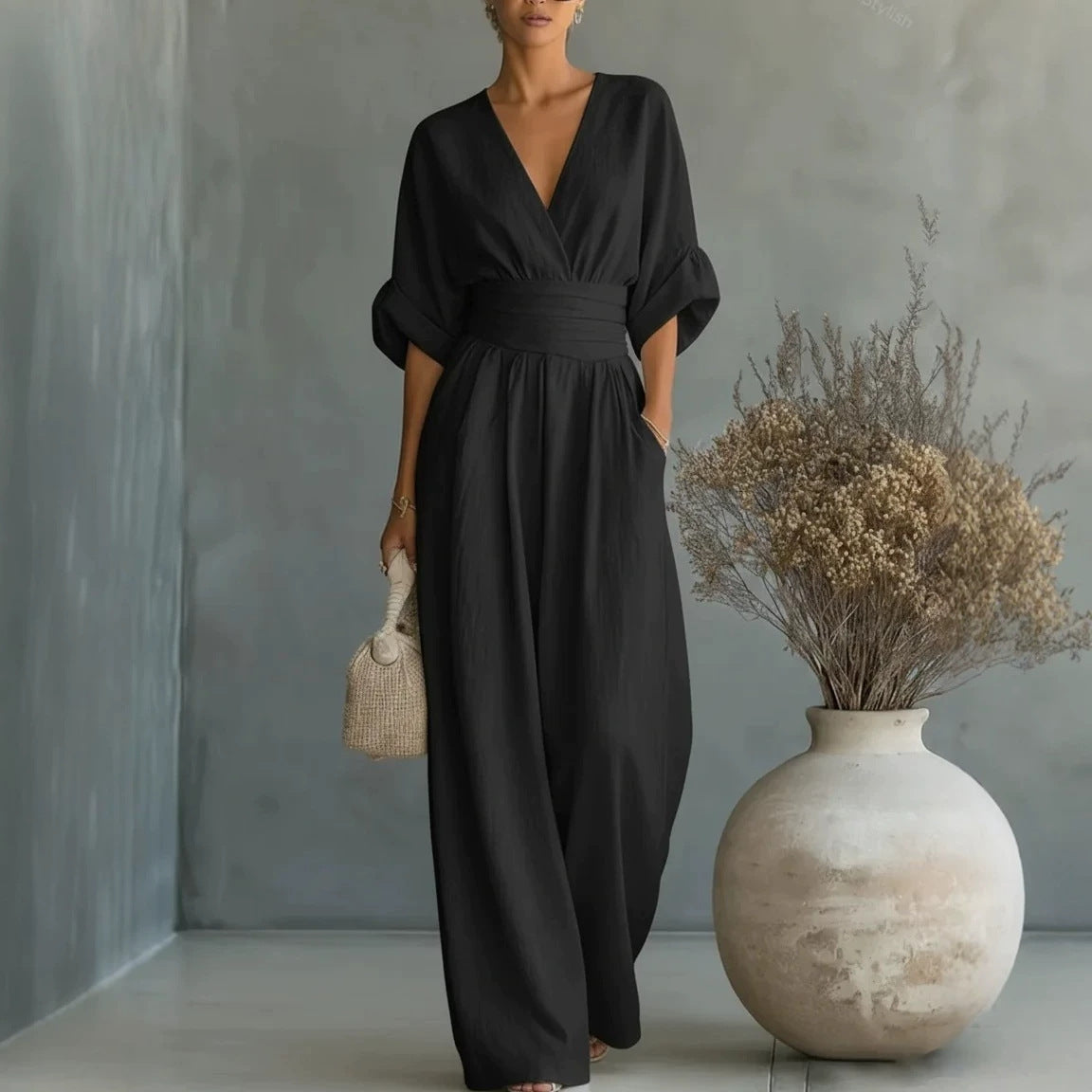 Sophia | Wide-Leg Linen Jumpsuit For Women
