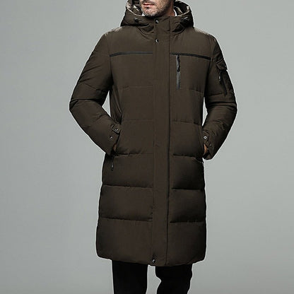 Ethan | Extra-Long Hooded Puffer Jacket with Wraparound Padding