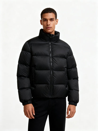 Alexander | Modern Puffer Jacket with Adjustable Hood and High Collar