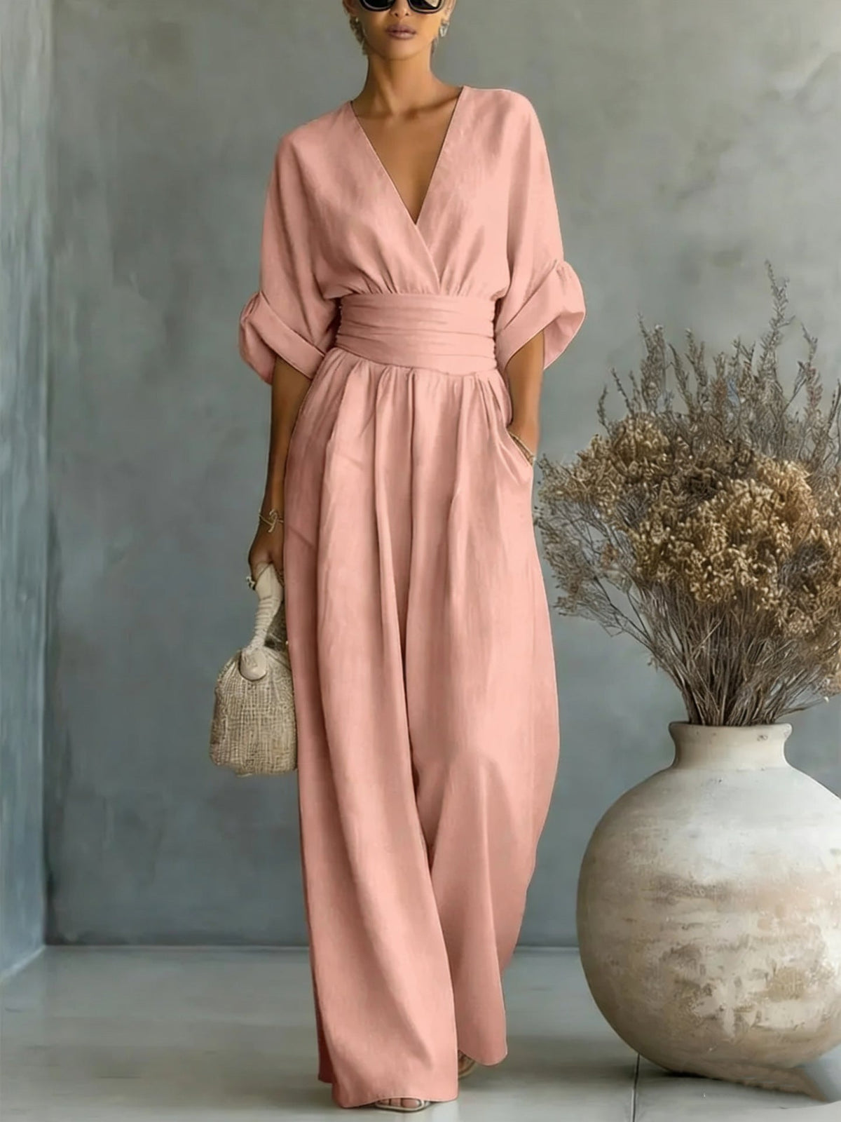 Sophia | Wide-Leg Linen Jumpsuit For Women