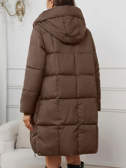 Sophia | Long Puffer Jacket with Adjustable Hood and Thermal Insulation