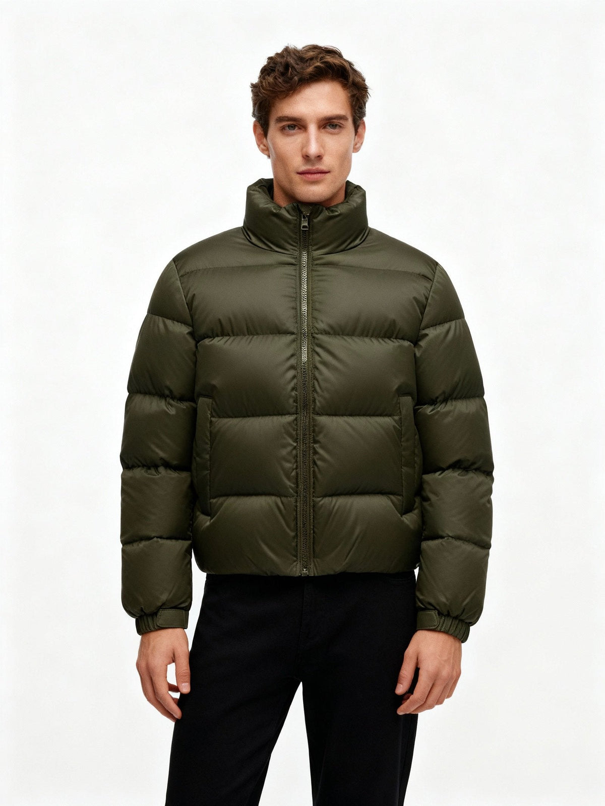 Alexander | Modern Puffer Jacket with Adjustable Hood and High Collar