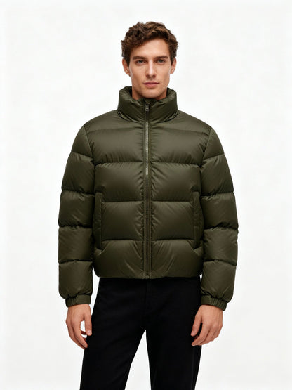 Alexander | Modern Puffer Jacket with Adjustable Hood and High Collar