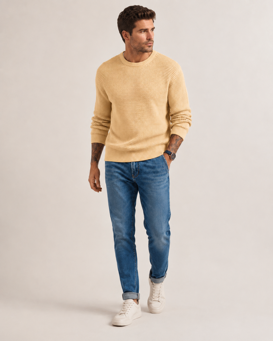 Structured Knit Long Sleeve Pullover
