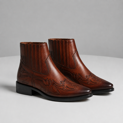 Gaeta Embroidered Leather Western Boots