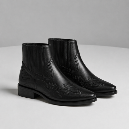 Gaeta Embroidered Leather Western Boots