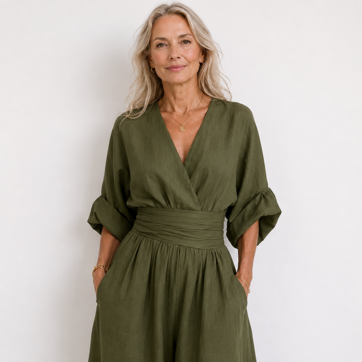 Sophia | Wide-Leg Linen Jumpsuit For Women