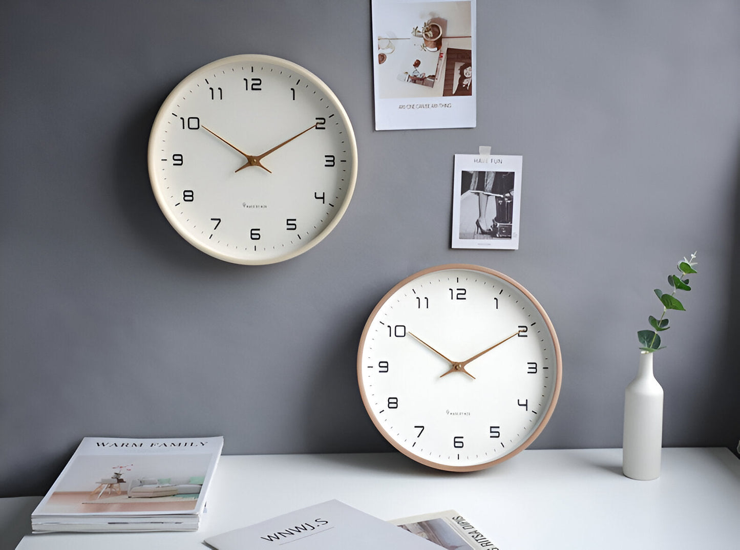 Nordic Wall Clock | Minimalist Wooden Frame Design