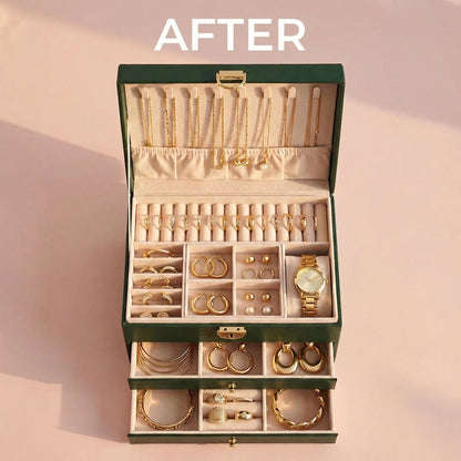 Jewelry Box with Drawers — 2-Tier Organizer