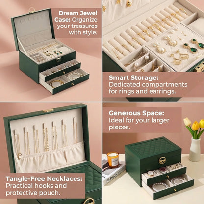 Jewelry Box with Drawers — 2-Tier Organizer