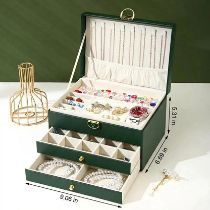 Jewelry Box with Drawers — 2-Tier Organizer