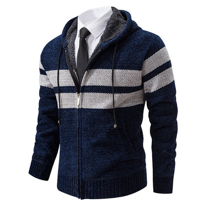 Men's Teddy Lined Knit Hooded Jacket