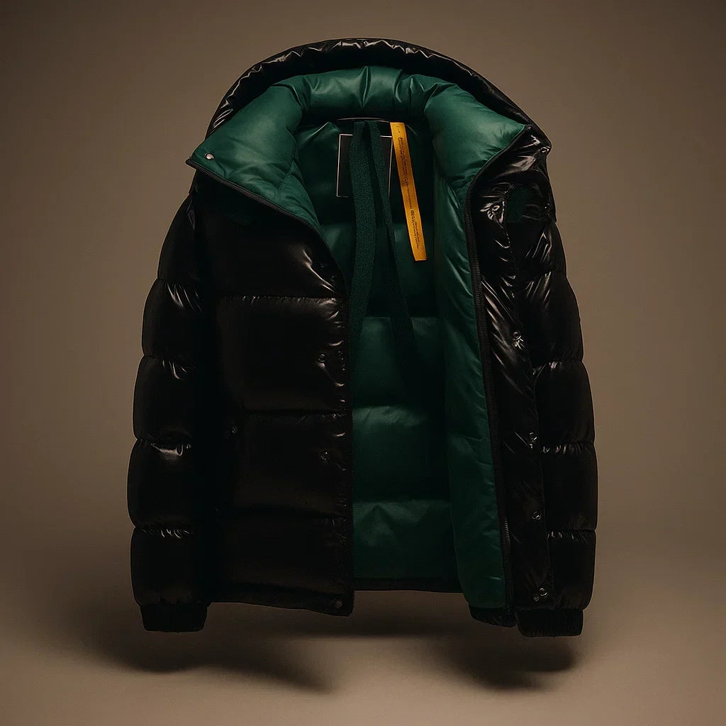 Warm Men's Puffer Jacket with Thick Padding - Winter Jacket with Full Zip