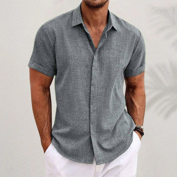 Jason | Short-sleeved shirt made of cotton and linen