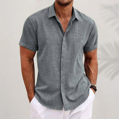 Jason | Short-sleeved shirt made of cotton and linen