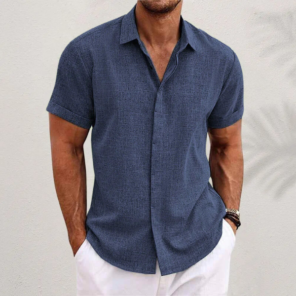 Jason | Short-sleeved shirt made of cotton and linen