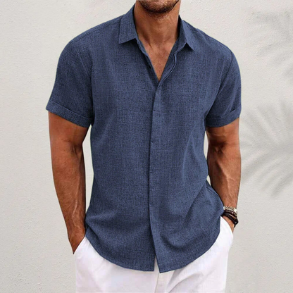 Jason | Short-sleeved shirt made of cotton and linen