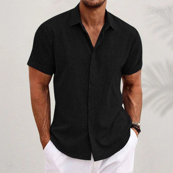 Jason | Short-sleeved shirt made of cotton and linen