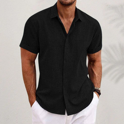 Jason | Short-sleeved shirt made of cotton and linen