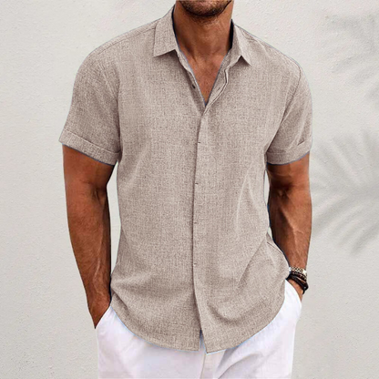Jason | Short-sleeved shirt made of cotton and linen