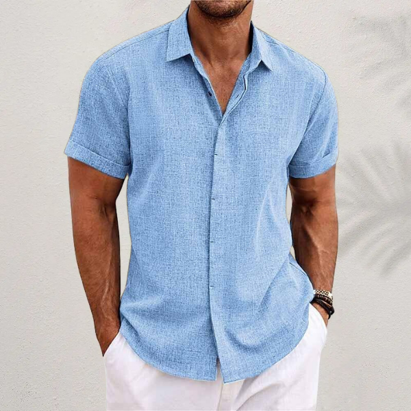 Jason | Short-sleeved shirt made of cotton and linen