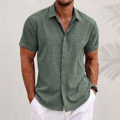 Jason | Short-sleeved shirt made of cotton and linen
