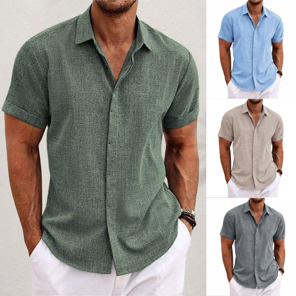 Jason | Short-sleeved shirt made of cotton and linen