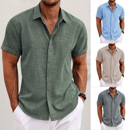 Jason | Short-sleeved shirt made of cotton and linen