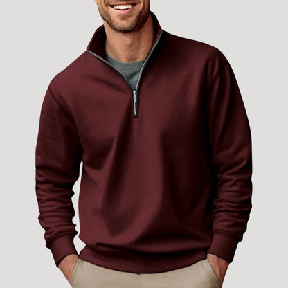 Lightweight Men's Cotton Half-Zip Sweatshirt - Breathable and Versatile
