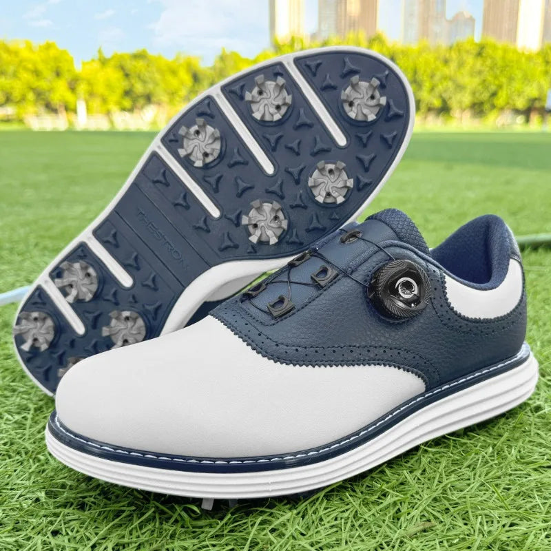 Olivier Mark Leather Golf Shoes with Spiked Sole