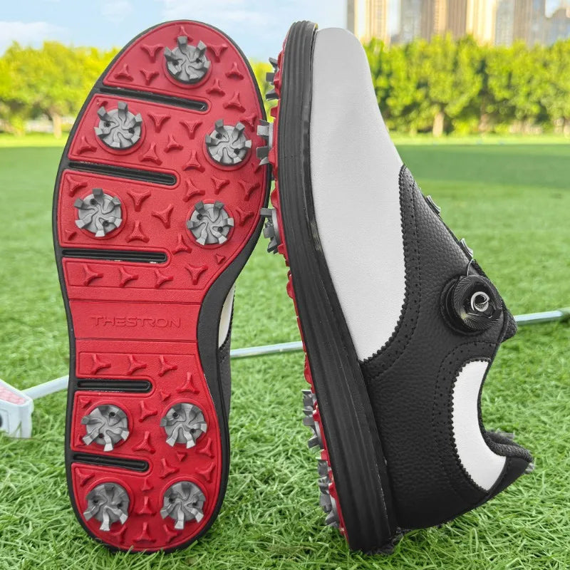 Olivier Mark Leather Golf Shoes with Spiked Sole