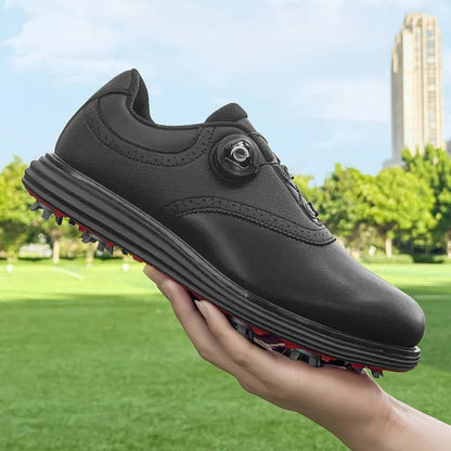 Olivier Mark Leather Golf Shoes with Spiked Sole