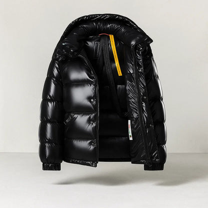 Warm Men's Puffer Jacket with Thick Padding - Winter Jacket with Full Zip