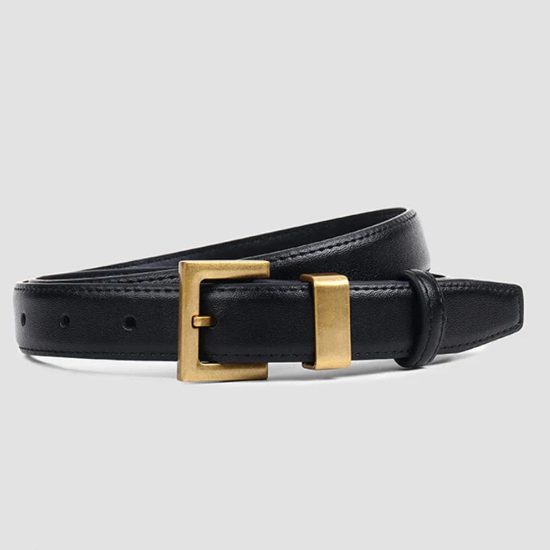 Women's Genuine Leather Belt Square Buckle Belt