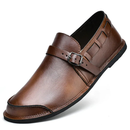 Lorenzo Buckled Leather Loafers